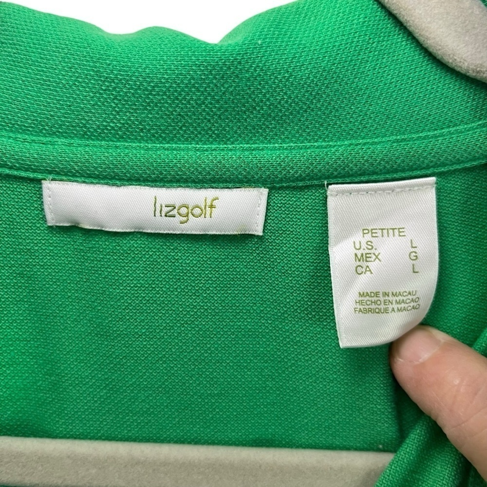 Liz Golf Liz Claiborne Polo Shirt Women's Size Petite Large Short Sleeve Green - Picture 5 of 13